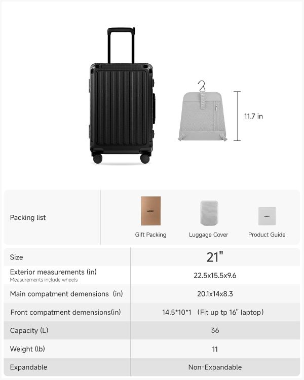 61Jh97UNj2L._AC_SL1500_ Zipperless Hard Shell Carry-On Spinner Suitcase