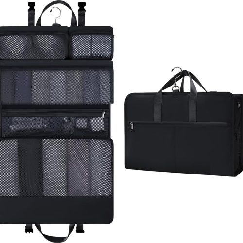 61cg0Rb08mL._AC_SL1500_ Hanging Travel Closet Organizer Bag, Black