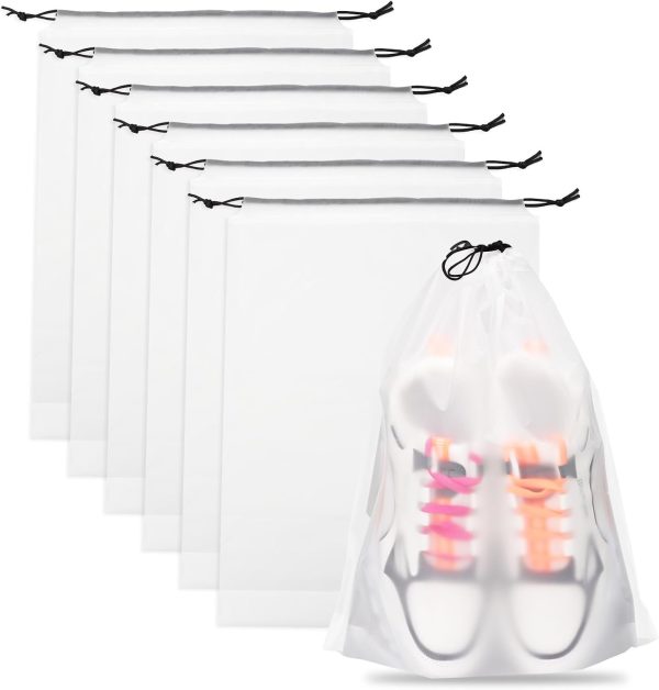61lhAxA8hJL._AC_SL1500_ Transparent Waterproof Travel Shoe Bags, 6 Pack