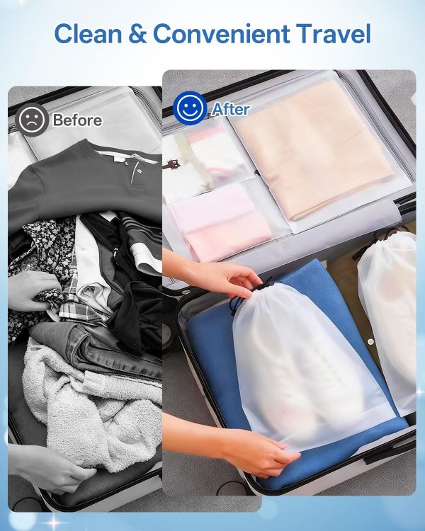 711xOAUrJ0L._AC_SL1500_ Transparent Waterproof Travel Shoe Bags, 6 Pack