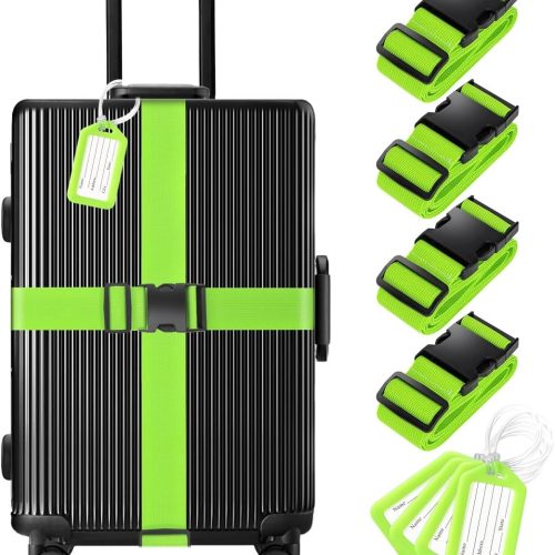 Luggage Straps & Tags Set, 4+4