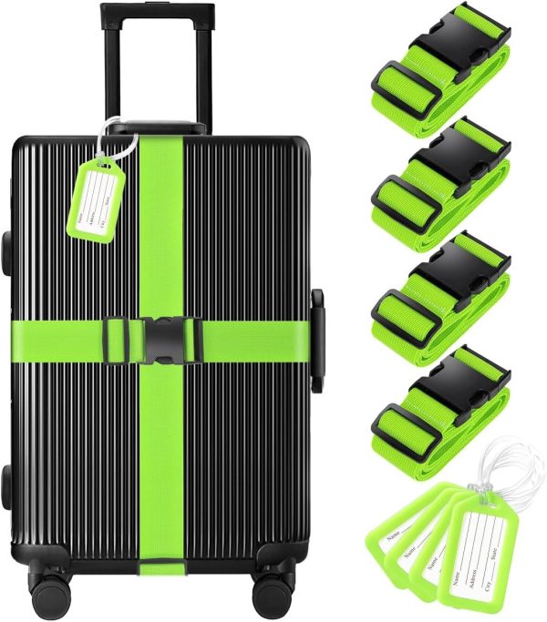 714OqL2LhYL._AC_SL1191_ Luggage Straps & Tags Set, 4+4