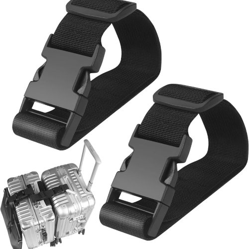 Adjustable Luggage Straps for Suitcases, Black