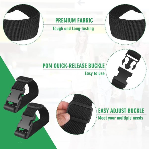 Adjustable Luggage Straps for Suitcases, Black