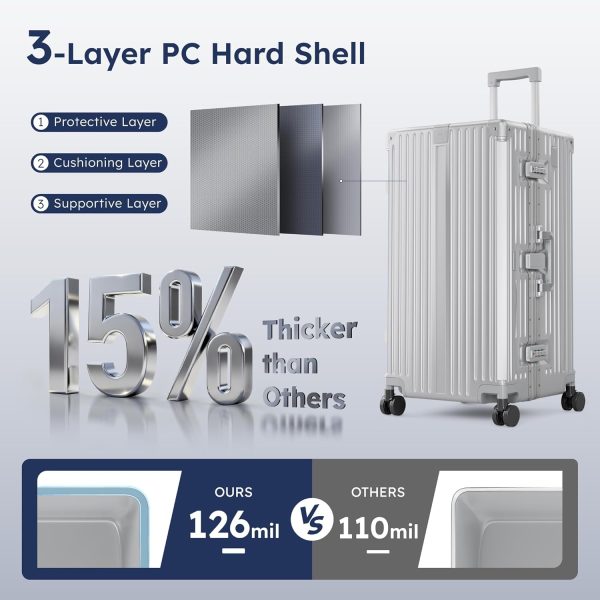 71UJZ3co-hL._AC_SL1500_ Thickened Aluminum Frame 28" Travel Suitcase