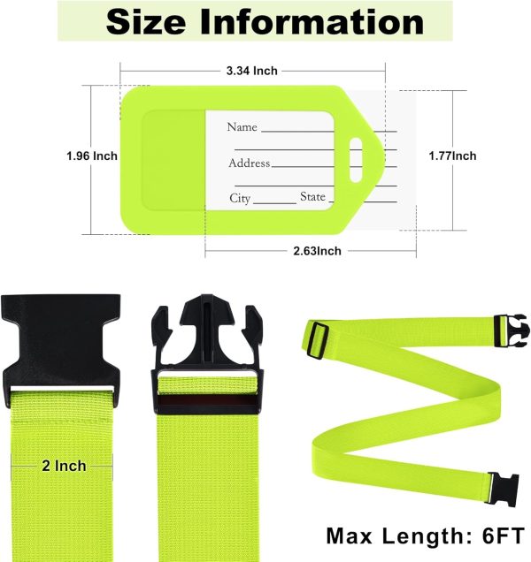 71fmnzlFooL._AC_SL1500_ Luggage Straps & Tags Set, 4+4