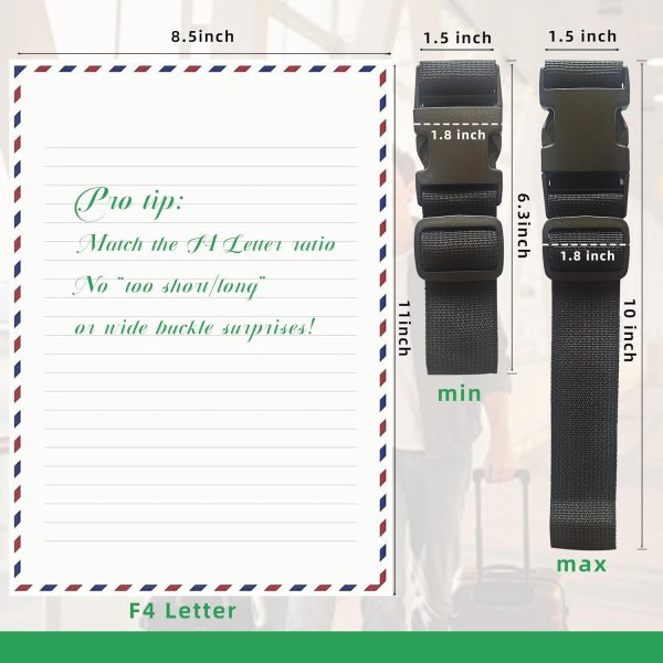 Adjustable Luggage Straps for Suitcases, Black