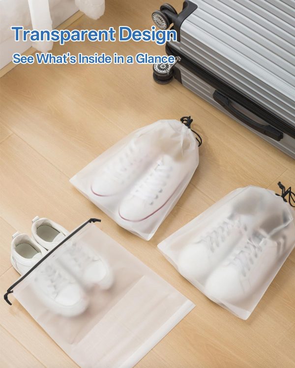 71taZm-z8kL._AC_SL1500_ Transparent Waterproof Travel Shoe Bags, 6 Pack