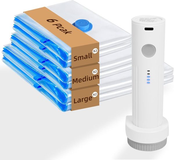 71yMQi6FixL._AC_SL1500_ 6 Pack Rechargeable Vacuum Storage Bags