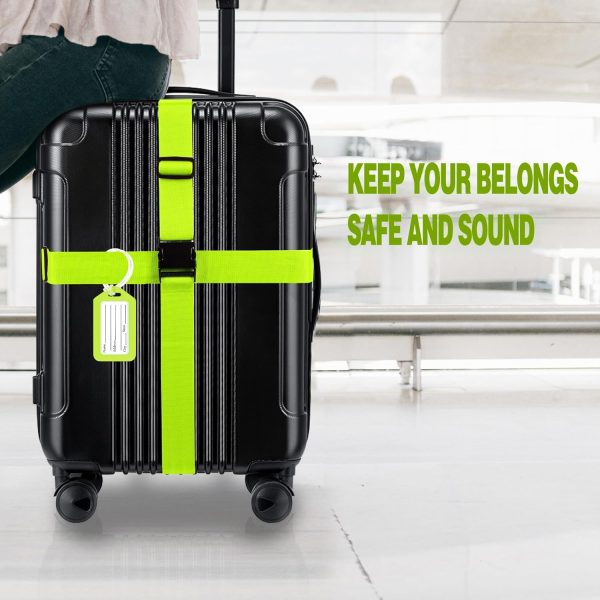 81d2F0Pzl6L._AC_SL1500_ Luggage Straps & Tags Set, 4+4